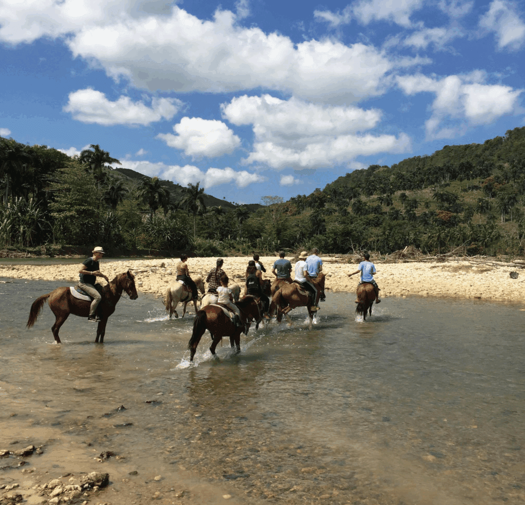 Horseback riding on the beach in Cabarete
